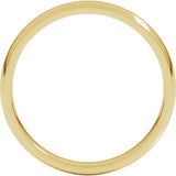 18K Yellow Gold 3 mm Lightweight Comfort-Fit Half Round Band Size 6.5