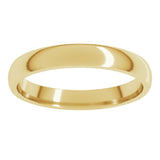 18K Yellow Gold 3 mm Lightweight Comfort-Fit Half Round Band Size 5.5