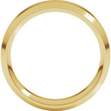 14K Yellow Gold 6 mm Beveled-Edge Comfort-Fit Flat Band Size 11