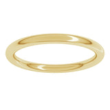 18K Yellow Gold 2 mm Comfort-Fit Full Round Band Size 5.5