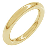 14K Yellow Gold 3 mm Comfort-Fit Full Round Band Size 5.5