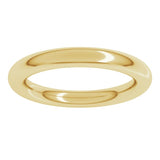 14K Yellow Gold 3 mm Comfort-Fit Full Round Band Size 5.5