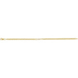 14K Yellow Gold .07 CT Natural Diamond Link 7" Bracelet