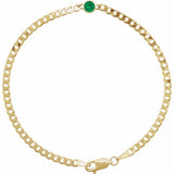 14K Yellow Gold Lab-Grown Emerald Link 7