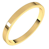 18K Yellow Gold 2 mm Flat Band Size 5.5