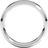 10K White Gold 6 mm Beveled-Edge Comfort-Fit Flat Band Size 11
