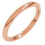 14K Rose Gold 2 mm Comfort-Fit Half Round Band Size 5