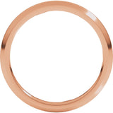 14K Rose Gold 2 mm Comfort-Fit Half Round Band Size 5