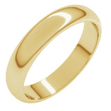 10K Yellow Gold 4 mm Half Round Band Size 9