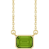 14K Yellow Gold Natural Peridot 18