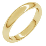 18K Yellow Gold 3.5 mm Comfort-Fit Half Round Band Size 8.5