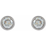 14K White Gold 1/5 CTW Natural Diamond Micro Bezel-Set Earrings