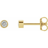 14K Yellow Gold 1/5 CTW Natural Diamond Micro Bezel-Set Earrings