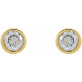 14K Yellow Gold 1/5 CTW Natural Diamond Micro Bezel-Set Earrings