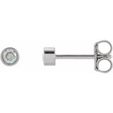 14K White Gold 1/2 CTW Lab-Grown Diamond Micro Bezel-Set Earrings