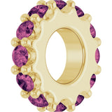 14K Yellow Gold Natural Pink Tourmaline Spacer Charm/Pendant