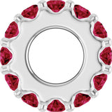 14K White Gold Lab-Grown Ruby Spacer Charm/Pendant