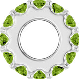 Sterling Silver Natural Peridot Spacer Charm/Pendant