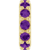 14K Yellow Gold Natural Amethyst Spacer Charm/Pendant
