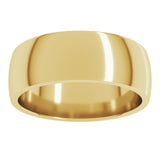 14K Yellow Gold 7 mm Lightweight Comfort-Fit Half Round Band Size 9