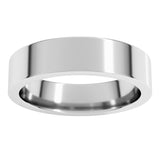 10K White Gold 5 mm Comfort-Fit Flat Band Size 8