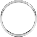 14K White Gold 4 mm Lightweight Half Round Band Size 7.5