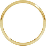 10K Yellow Gold 2 mm Lightweight Half Round Band Size 9