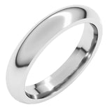 10K White Gold 4 mm Comfort-Fit Half Round Band Size 10