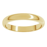 18K Yellow Gold 3 mm Half Round Band Size 5.5
