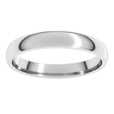 14K White Gold 3 mm Lightweight Comfort-Fit Half Round Band Size 7