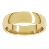 10K Yellow Gold 5 mm Lightweight Comfort-Fit Half Round Band Size 7