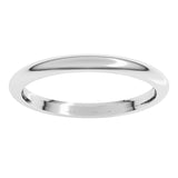 Platinum 2 mm Comfort-Fit Half Round Band Size 9