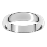 10K White Gold 4 mm Lightweight Half Round Band Size 6