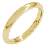 14K Yellow Gold 2.5 mm Comfort-Fit Half Round Band Size 7.5