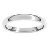 Platinum 2.5 mm Lightweight Comfort-Fit Half Round Band Size 6