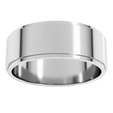 Platinum 7 mm Stepped-Edge Flat Band Size 11