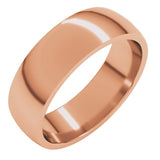 14K Rose Gold 6 mm Lightweight Comfort-Fit Half Round Band Size 8.5