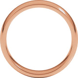14K Rose Gold 6 mm Lightweight Comfort-Fit Half Round Band Size 8.5