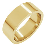 14K Yellow Gold 7 mm Comfort-Fit Flat Band Size 9.5