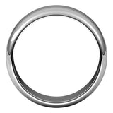 14K White Gold 8 mm Half Round Band Size 8