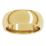 14K Yellow Gold 7 mm Comfort-Fit Half Round Band Size 14
