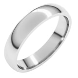 10K White Gold 4 mm Lightweight Comfort-Fit Half Round Band Size 9.5