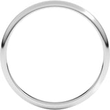 10K White Gold 2 mm Lightweight Half Round Band Size 7