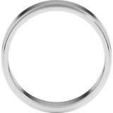 10K White Gold 6 mm Stepped-Edge Flat Band Size 8.5