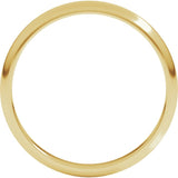 14K Yellow Gold 2.5 mm Half Round Band Size 9.5