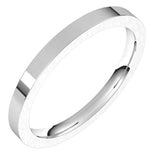 14K White Gold 2 mm Comfort-Fit Flat Band Size 5.5