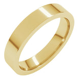 10K Yellow Gold 4 mm Comfort-Fit Flat Band Size 8.5