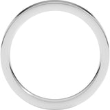 10K White Gold 3 mm Comfort-Fit Flat Band Size 7
