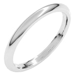 Sterling Silver 2 mm Comfort-Fit Half Round Band Size 7.5