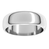 Sterling Silver 6 mm Half Round Band Size 7